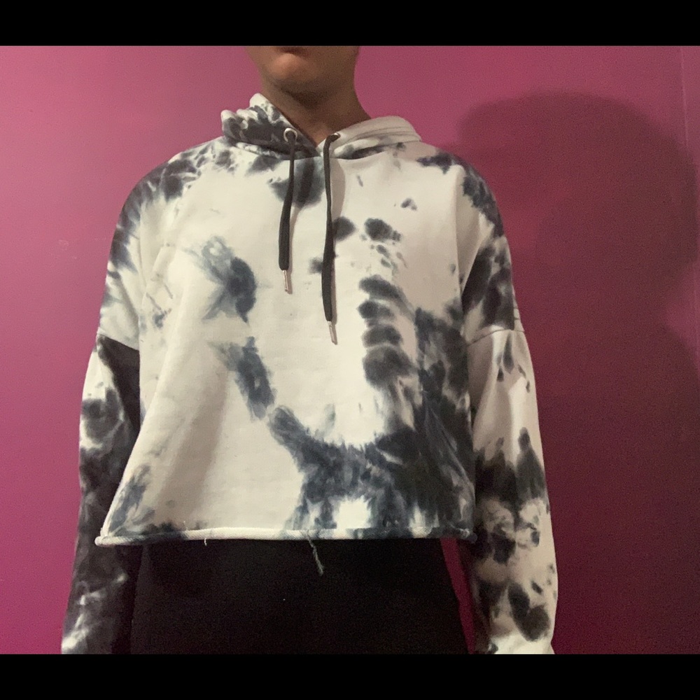 Black and white tie dye hoodie